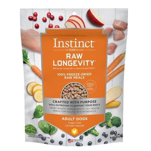 Nature's Variety Instinct Longevity Chicken Freeze Dried Raw Dog Food 16oz - Poudre Pet & Feed Supply